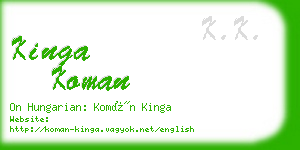 kinga koman business card